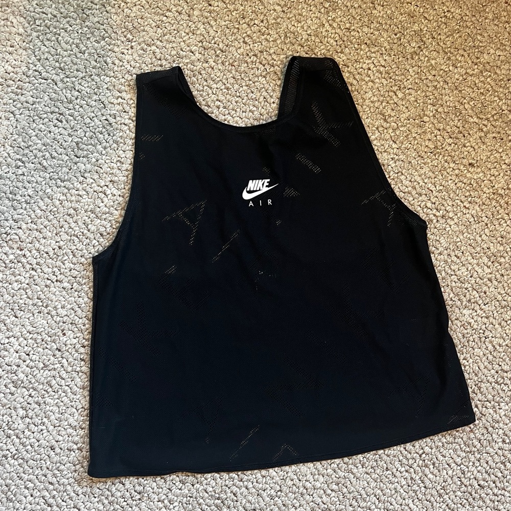 Nike Black Mesh Tank Top with White Logo